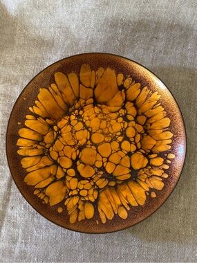 MCM Win Ng for Georg Jensen enamel on copper dish